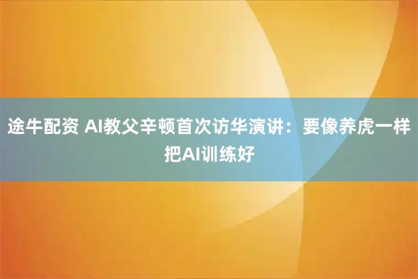 途牛配资 AI教父辛顿首次访华演讲：要像养虎一样把AI训练好
