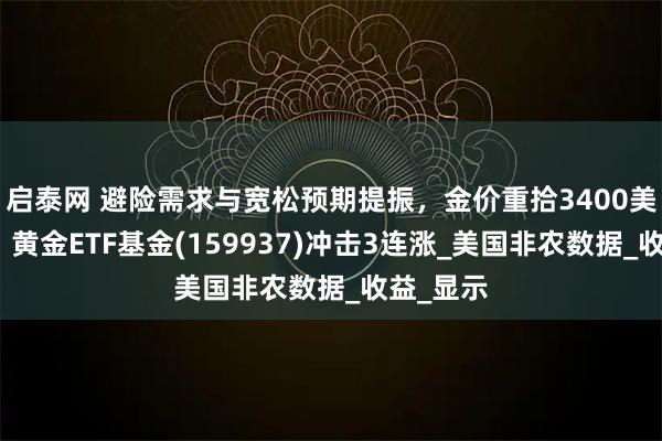 启泰网 避险需求与宽松预期提振，金价重拾3400美元关口，黄金ETF基金(159937)冲击3连涨_美国非农数据_收益_显示