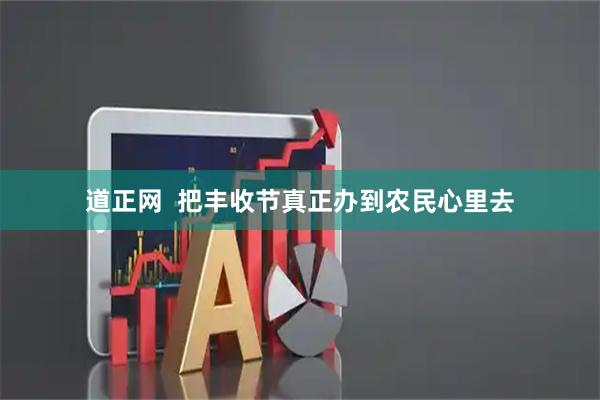 道正网  把丰收节真正办到农民心里去